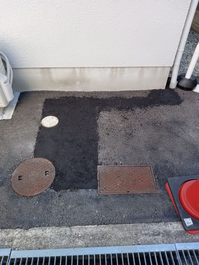 水道管交換後の水道メーター付近