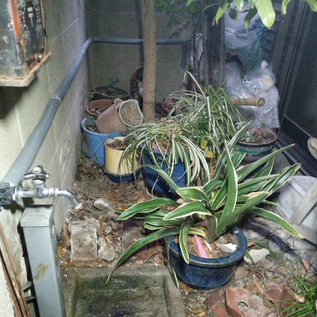 工事後の配管(屋外)